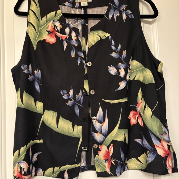 Tommy Bahama Orange Pink Button Down Blouse - Picture 1 of 3